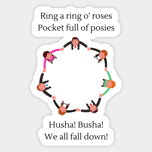 Ring a ring o' roses (Husha Busha version) Nursery Rhyme Sticker